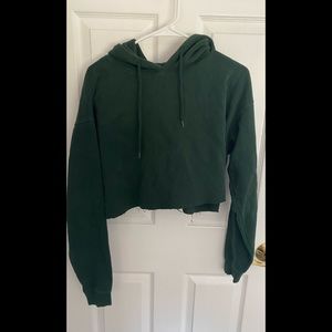 Urban Outfitters Green Cropped Hoodie size Small